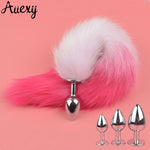 Metal Anal Toys Fox Tail Anal Plug Erotic Toys