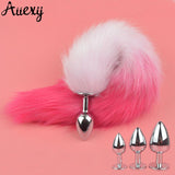 Metal Anal Toys Fox Tail Anal Plug Erotic Toys